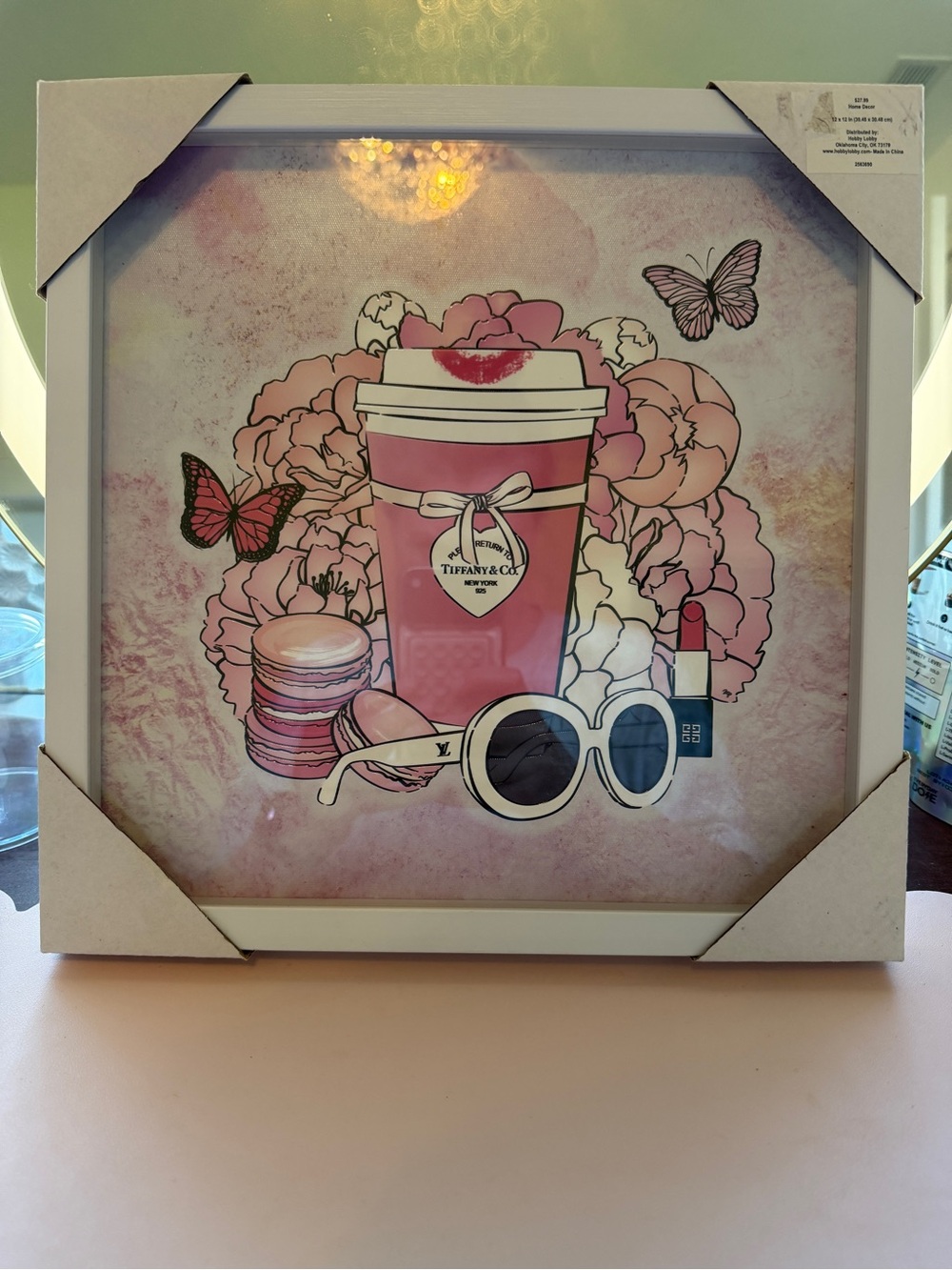 Hobby Lobby Tiffany & Co. Pink Coffee Cup Wall Art